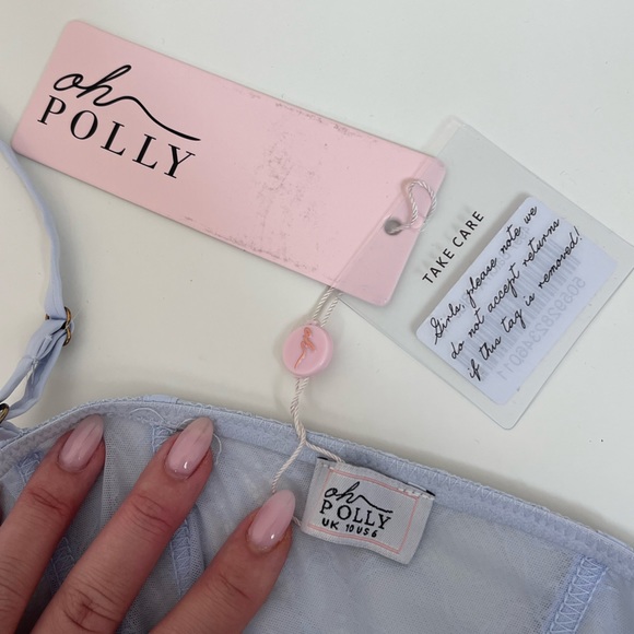 Oh Polly Heart’s Desire Asymmetrical Corset Midi Dress in Blue - Picture 4 of 5